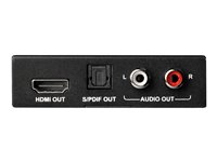 StarTech.com Extracteur audio HDMI vers RCA ou Toslink - 4K 60 Hz - Adaptateur HDMI vers audio analogique/numérique (HD202A) - Extracteur de signal audio HDMI - noir HD202A