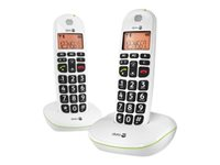 DORO PhoneEasy 100W Duo - Téléphone sans fil avec ID d'appelant - DECTGAP - blanc + combiné supplémentaire 5549