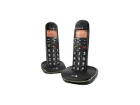 DORO PhoneEasy 100W Duo - Téléphone sans fil avec ID d'appelant - DECTGAP - noir + combiné supplémentaire 5548