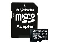 Verbatim Premium - Carte mémoire flash (adaptateur SD inclus(e)) - 64 Go - Class 10 - microSDXC UHS-I 44084