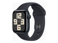 Apple Watch SE (GPS) - 2e génération - 40 mm - aluminium minuit - montre intelligente avec bande sport - fluoroélastomère - minuit - taille du bracelet : S/M - 32 Go - Wi-Fi, Bluetooth - 26.4 g MR9X3QF/A