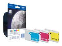 Brother LC1000RBWBP - Pack de 3 - jaune, cyan, magenta - original - cartouche d'encre - pour Brother DCP-330, 350, 353, 540, 560, 750, 770, MFC-3360, 440, 465, 5460, 5860, 660, 885 LC1000RBWBP