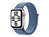 Apple Watch SE (GPS) - 2e génération - 40 mm - aluminium argenté - montre intelligente avec boucle sport - textile - bleu hiver - taille du poignet : 130-200 mm - 32 Go - Wi-Fi, Bluetooth - 26.4 g MRE33QF/A