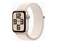 Apple Watch SE (GPS) - 2e génération - 40 mm - aluminium droit - montre intelligente avec boucle sport - textile - droit - taille du poignet : 130-200 mm - 32 Go - Wi-Fi, Bluetooth - 26.4 g MR9W3QF/A