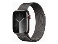 Apple Watch Series 9 (GPS + Cellular) - 41 mm - acier inoxydable graphite - montre intelligente avec boucle milanaise - 64 Go - Wi-Fi, LTE, UWB, Bluetooth - 4G - 42.3 g MRJA3QF/A