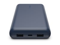 Belkin BOOST CHARGE - Banque d'alimentation - 20000 mAh - 15 Watt - 3 connecteurs de sortie (USB, 24 pin USB-C) - sur le câble : USB-C - bleu BPB012BTBL