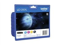 Brother LC1280XLVALBP - Pack de 4 - noir, jaune, cyan, magenta - original - cartouche d'encre - pour Brother MFC-J5910DW, MFC-J6510DW, MFC-J6710DW, MFC-J6910DW LC1280XLVALBP