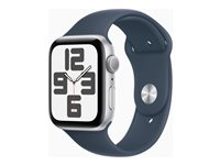Apple Watch SE (GPS) - 2e génération - 44 mm - aluminium argenté - montre intelligente avec bande sport - fluoroélastomère - bleu orage - taille du bracelet : M/L - 32 Go - Wi-Fi, Bluetooth - 32.9 g MREE3QF/A