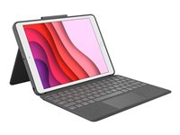 Logitech Combo Touch - Clavier et étui - avec trackpad - rétroéclairé - Apple Smart connector - QWERTY - Pan Nordic - graphite - pour Apple 10.2-inch iPad (7ème génération, 8ème génération, 9ème génération) 920-009628