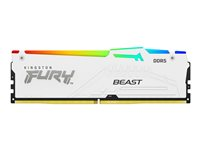 Kingston FURY Beast RGB - DDR5 - module - 32 Go - DIMM 288 broches - 5200 MHz / PC5-41600 - CL40 - 1.25 V - mémoire sans tampon - on-die ECC - blanc KF552C40BWA-32