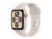 Apple Watch SE (GPS) - 2e génération - 40 mm - aluminium droit - montre intelligente avec bande sport - fluoroélastomère - droit - taille du bracelet : S/M - 32 Go - Wi-Fi, Bluetooth - 26.4 g MR9U3QF/A