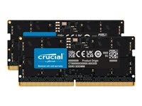 Crucial - DDR5 - kit - 48 Go: 2 x 24 Go - SO DIMM 262 broches - 5600 MHz / PC5-44800 - CL46 - 1.1 V - on-die ECC - noir CT2K24G56C46S5